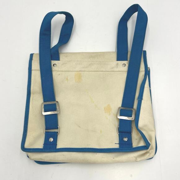 Vintage 1980's Smurf School Childrens Backpack Book Bag 9.5"x10" RARE - Picture 2 of 9